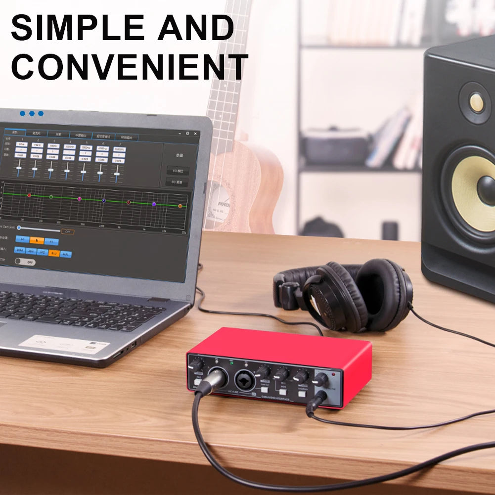 MD22 Portable USB Sound Card – 48V Phantom Power, 24-bit/192kHz Audio Interface