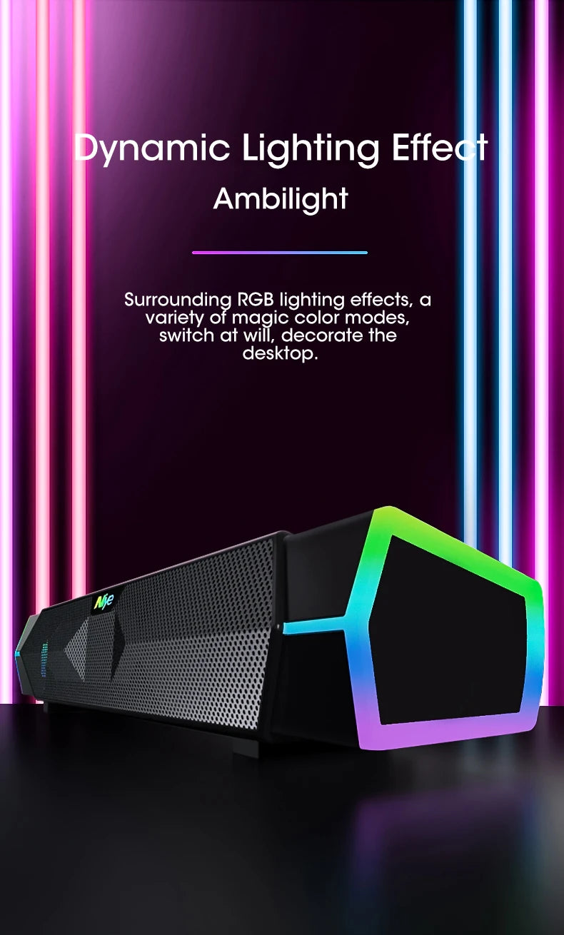 4D Bluetooth 5.0 Soundbar – Stereo Speakers with Subwoofer