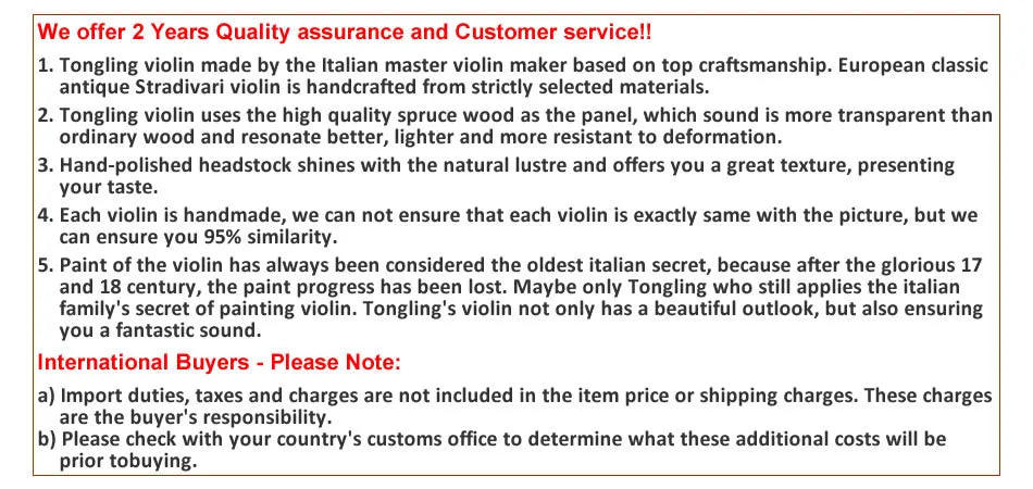 TONGLING 4/4 Professional Violin – Handcrafted Maple with Case