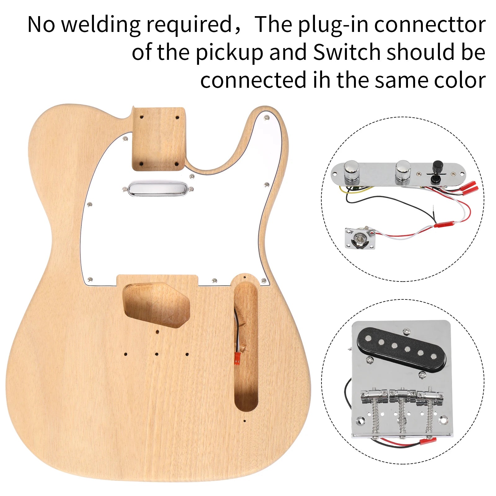 DIY 6-String TL Style Electric Guitar Kit – Mahogany Body & Maple Neck