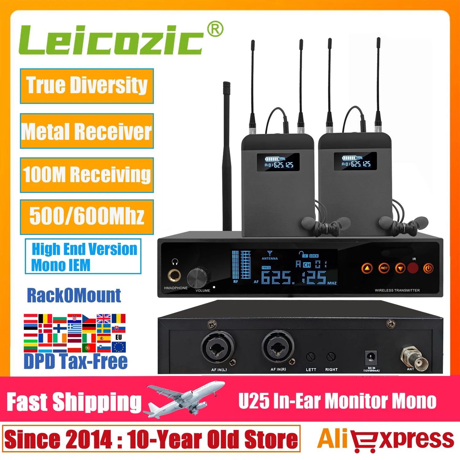 Leicozic U25 In-Ear Monitoring System – 500/600MHz Wireless