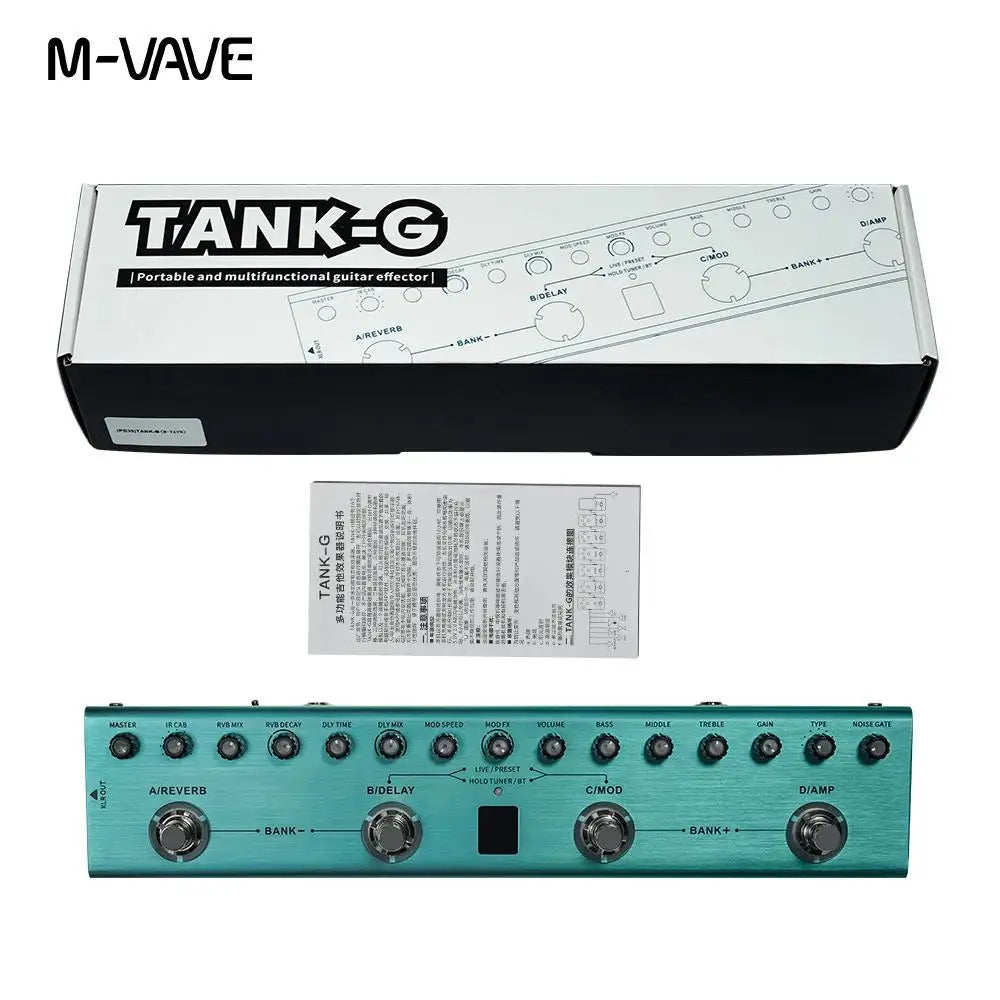 M-VAVE Tank-G Guitar Multi-Effects Pedal – 36 Presets, 9 Preamps