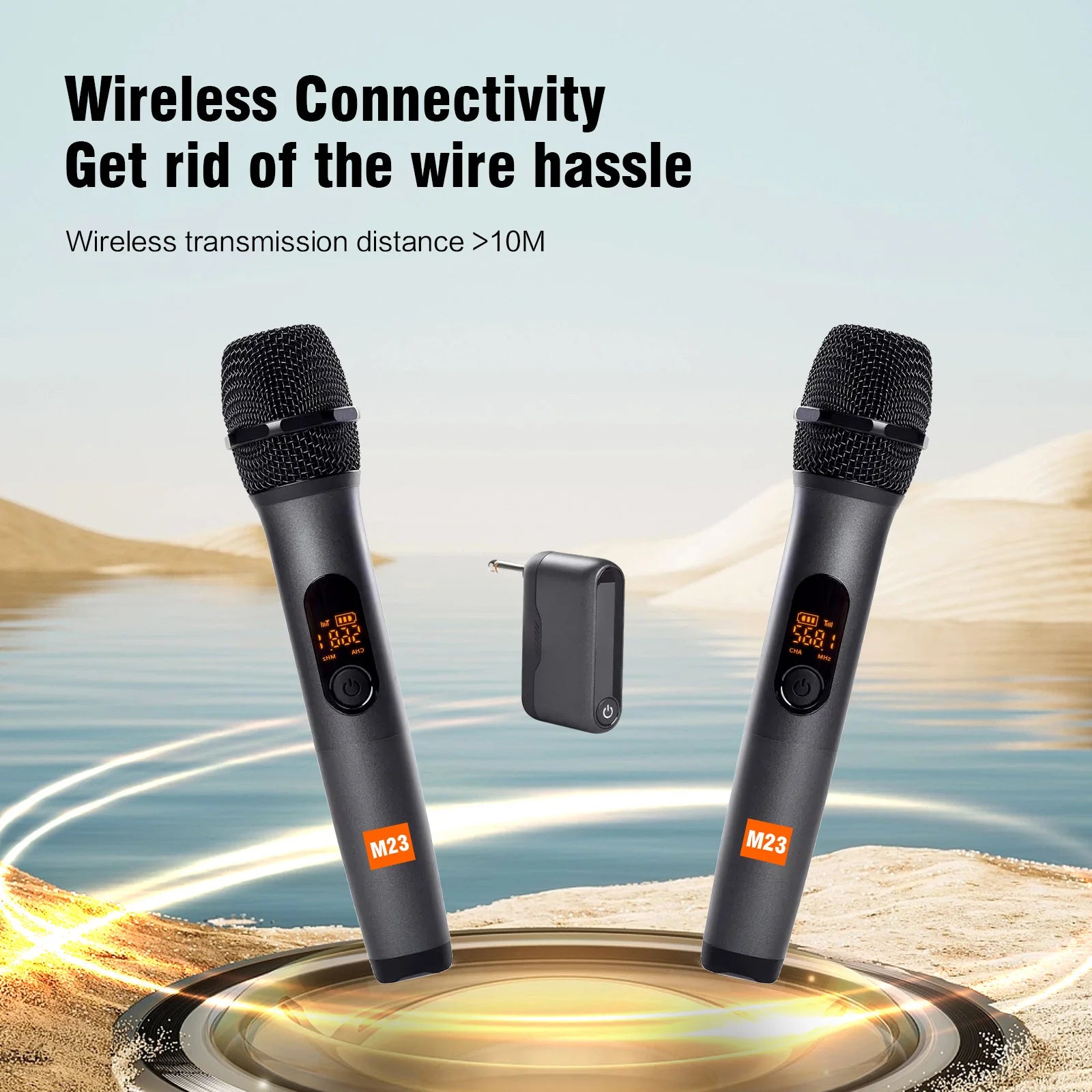 M23 UHF Wireless Microphone System – 2-Channel Handheld Mics
