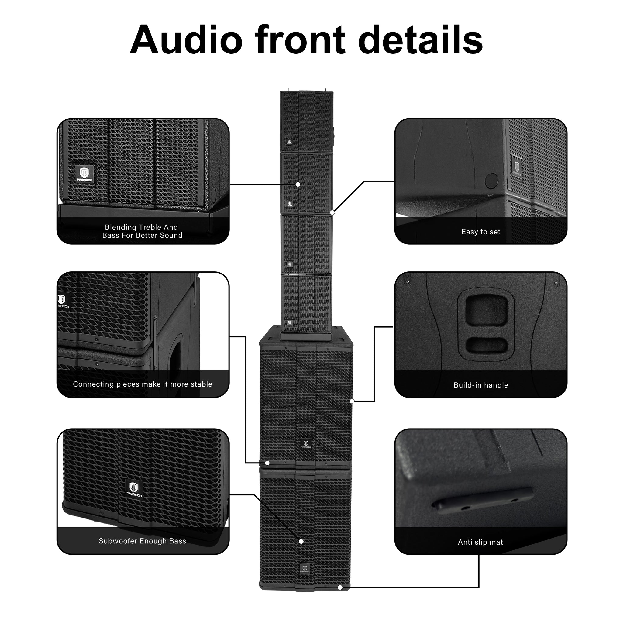 PRORECK 8000W Line Array PA System – Dual 12" Subwoofers