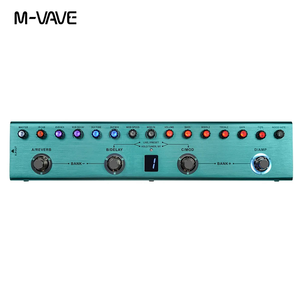 M-VAVE Tank-G Guitar Multi-Effects Pedal – 36 Presets, 9 Preamps