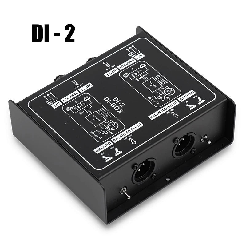 Professional Passive DI Box – Hum Eliminator for Guitar & Bass