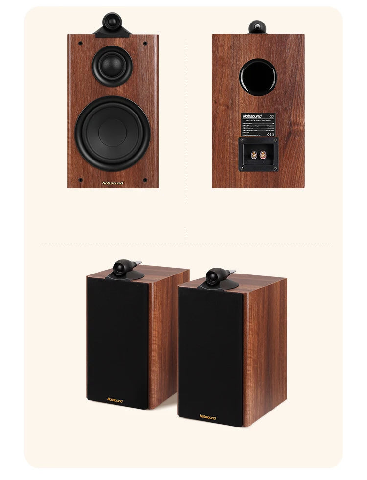 HiFi 6.5" Three-Way Passive Bookshelf Speaker – 120W Home Theater Audio