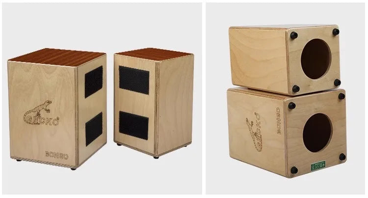 Solid Wood Bongo Cajon Drum – Travel Hand Percussion