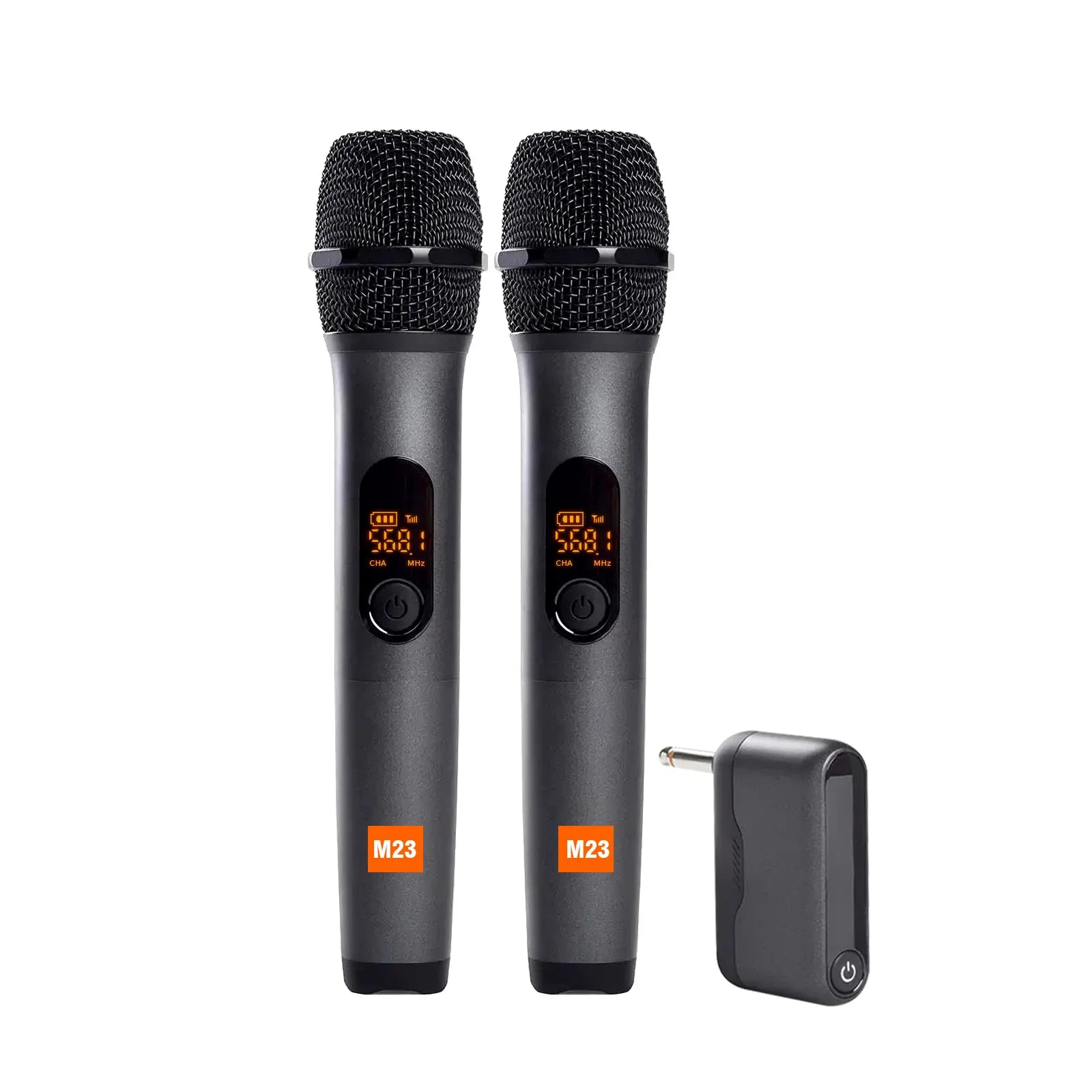 M23 UHF Wireless Microphone System – 2-Channel Handheld Mics