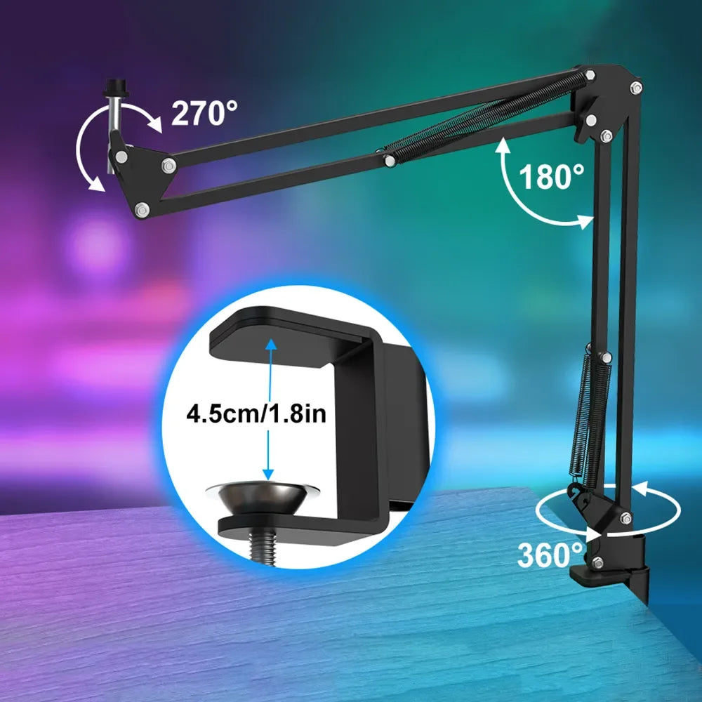 Haomuren Professional USB Podcast Microphone Kit – Condenser Mic with Boom Arm