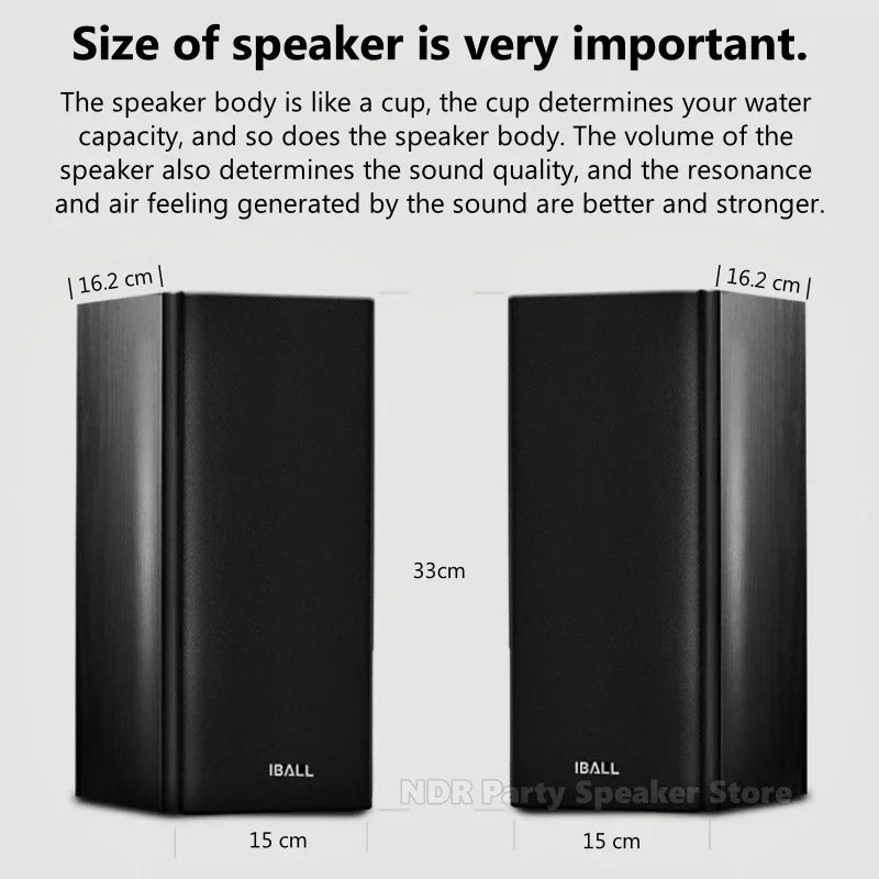 IBALL-X5 4" Bookshelf Speakers – Powered Studio Monitors 60W Pair