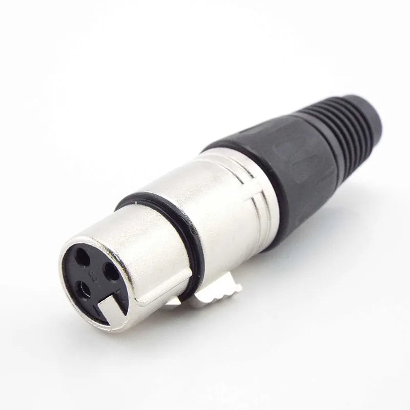 3-Pin/4-Pin XLR Audio Cable Connector – Mic Male Plug & Female Jack Adapter