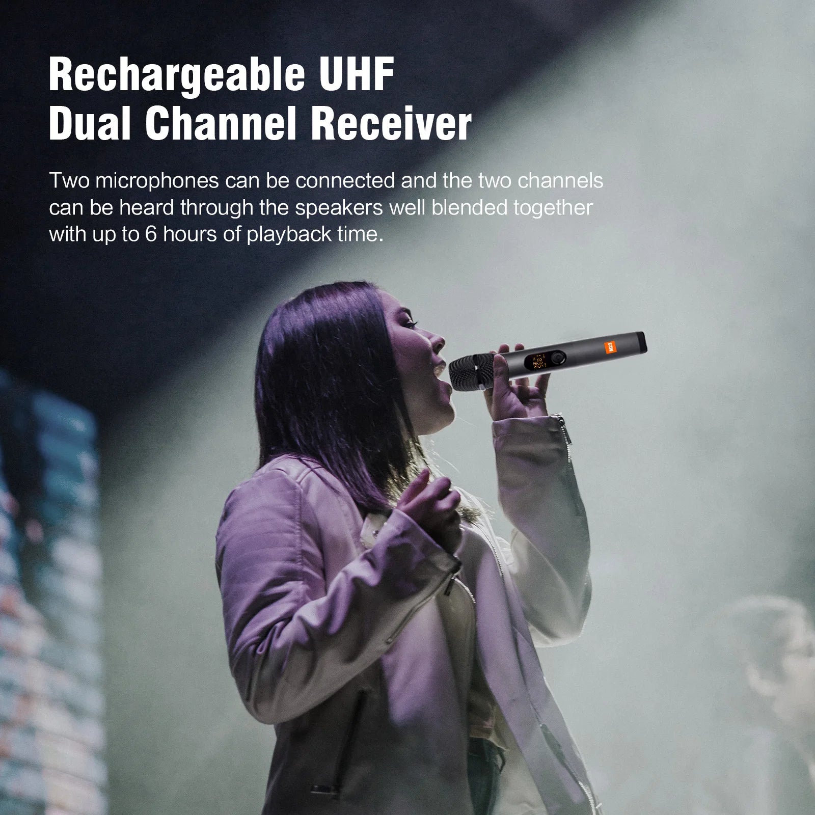 M23 UHF Wireless Microphone System – 2-Channel Handheld Mics