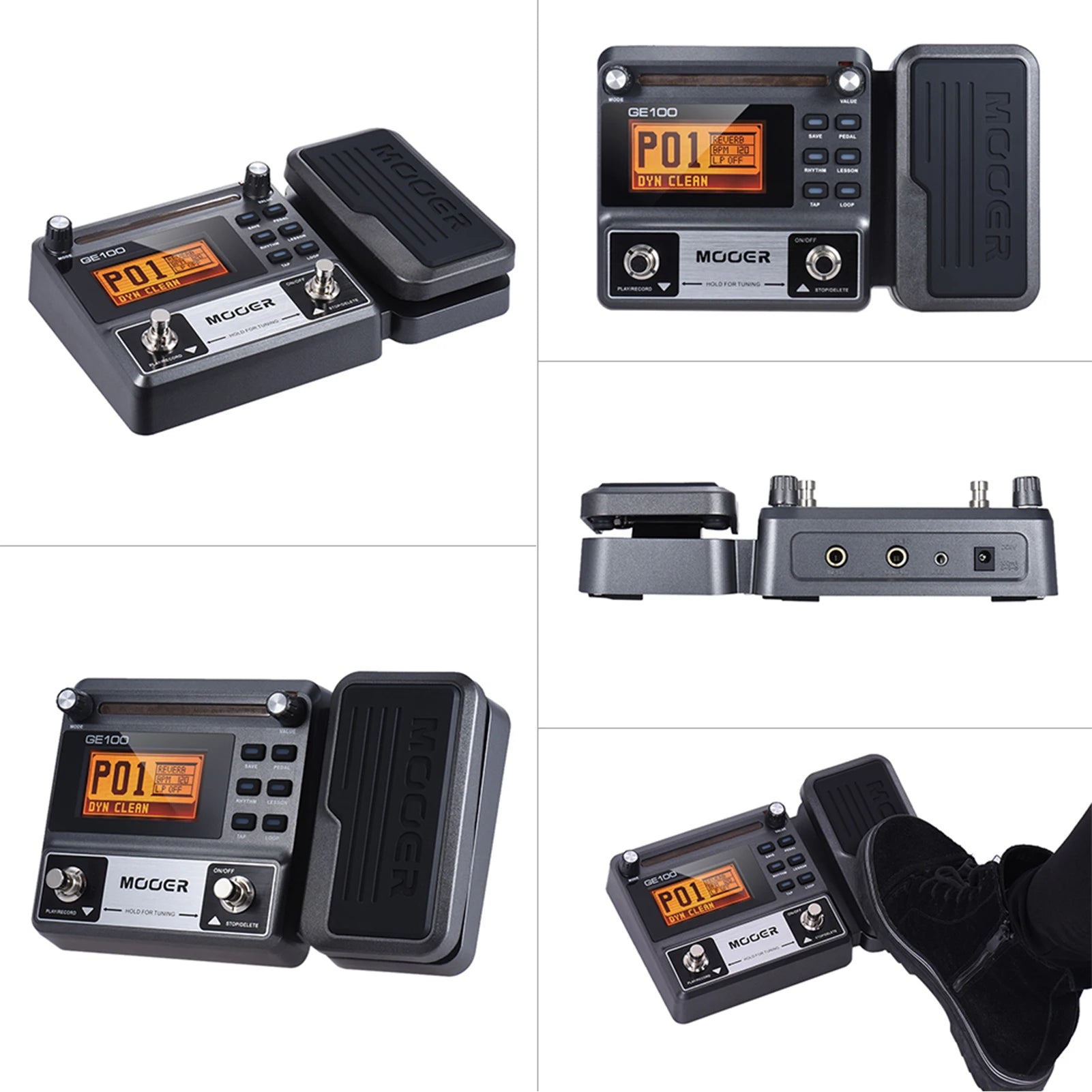 MOOER GE100 Guitar Multi-Effects Processor – Loop Recording & Tuner