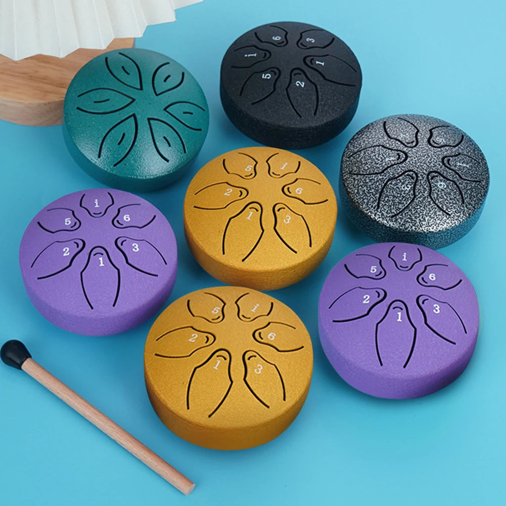 3" Steel Tongue Drum – 6 Notes Hand Pan for Meditation & Yoga