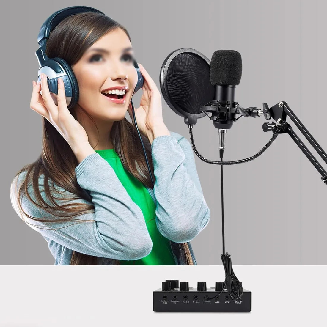 Podcast Sound Card Bundle – BM800 Mic with 192kHz Audio & Effects