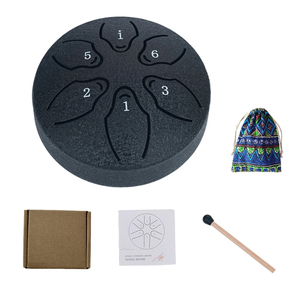 3" Steel Tongue Drum – 6 Notes Hand Pan for Meditation & Yoga