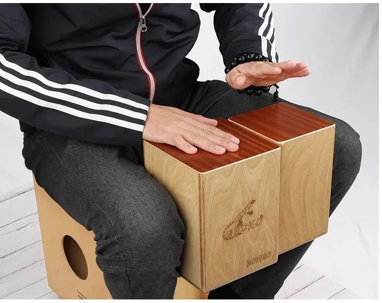 Solid Wood Bongo Cajon Drum – Travel Hand Percussion