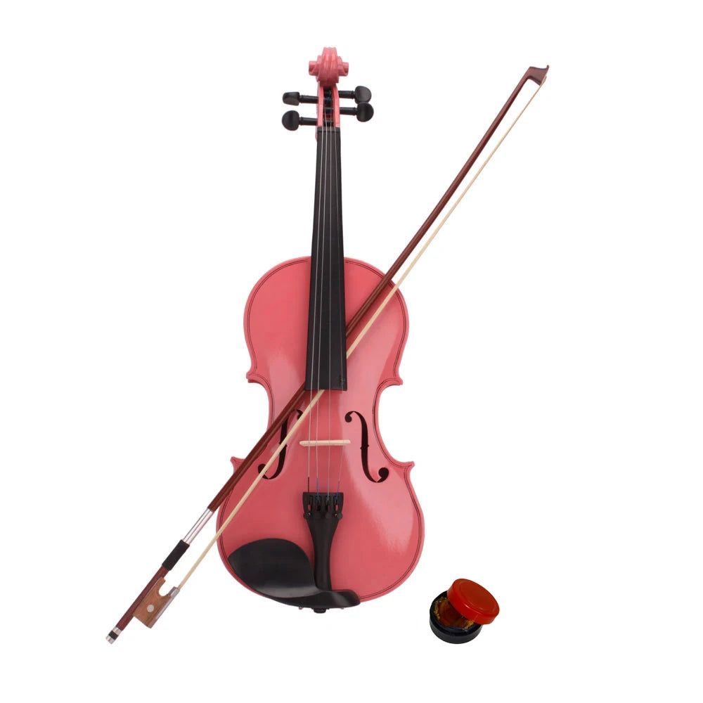 1/4 Acoustic Violin Set – Pink with Case & Bow