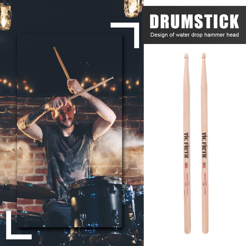 10-Piece American Hickory Drumsticks – Jazz & Multi-Use