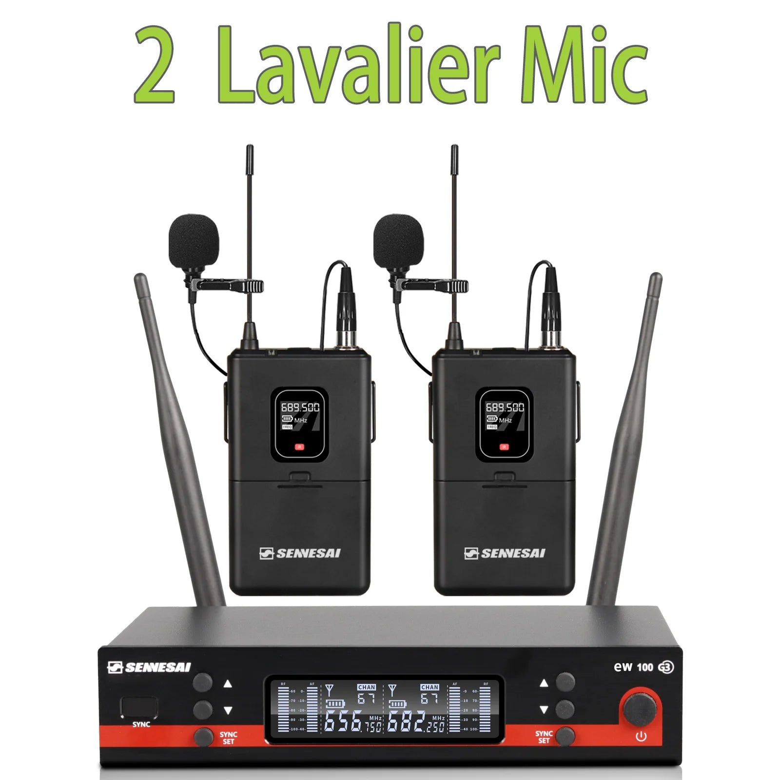 SENNESAI EW100G3 Dual Wireless Microphone System – UHF 2-Channel