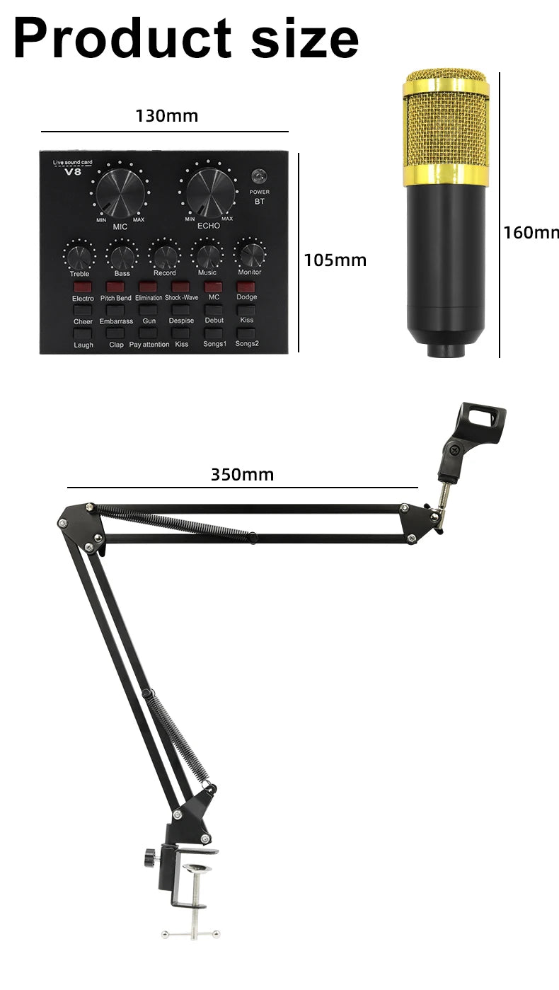 BM-800 Condenser Microphone – Studio Mic for Karaoke, Gaming & Recording