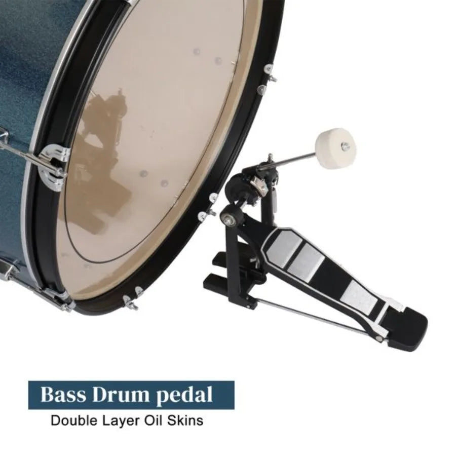 MCH 5-Piece Full-Size Drum Set – Black with Cymbals & Stool