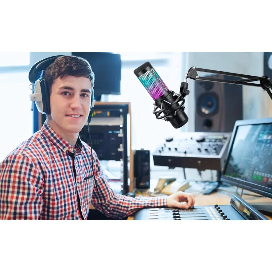 Adjustable Mic Boom Arm – Compatible with QuadCast, Blue Yeti & More