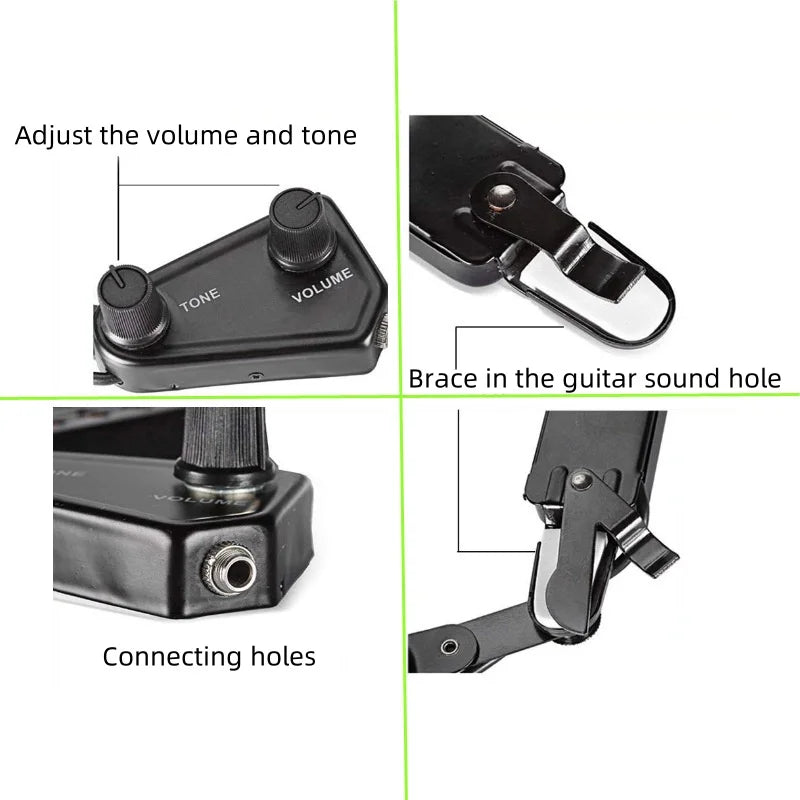 Miwayer P-011 Acoustic Guitar Pickup – Magnetic Soundhole with Controls