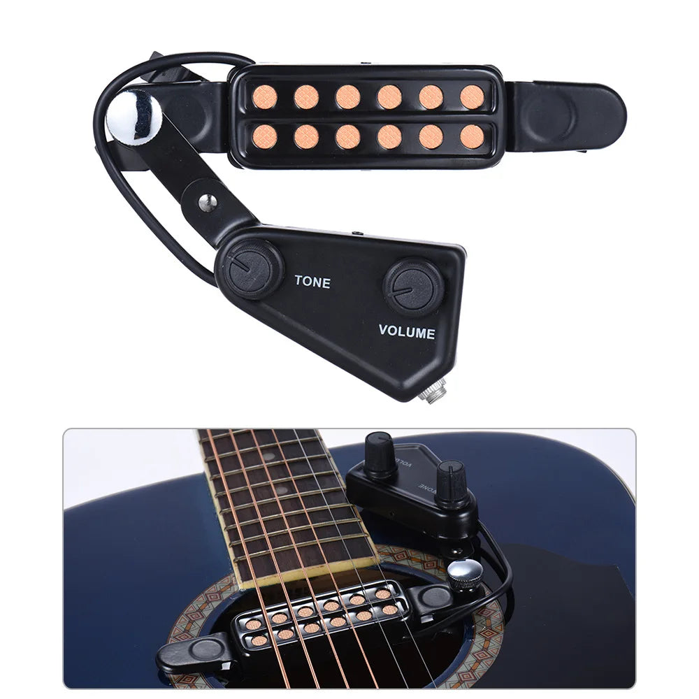 Miwayer P-011 Acoustic Guitar Pickup – Magnetic Soundhole with Controls