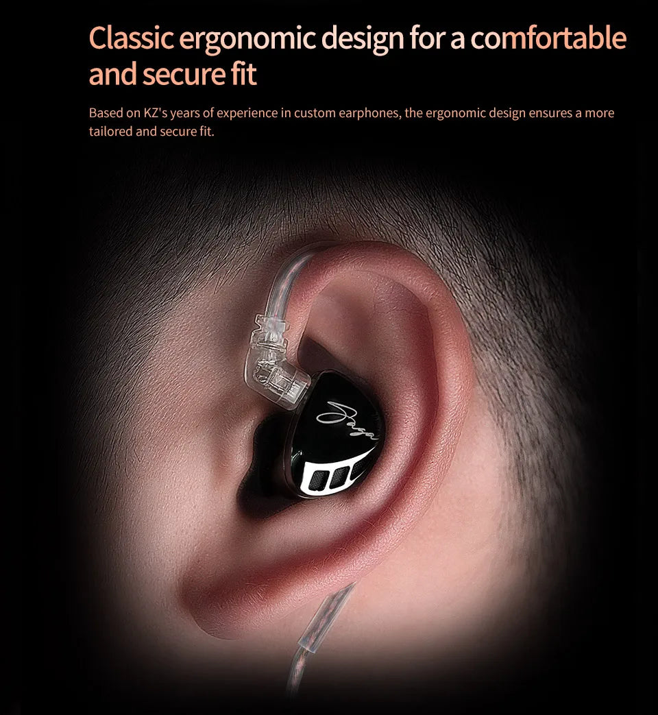 KZ Saga In-Ear Earphones – HiFi Stereo Bass with 2-Pin Cable